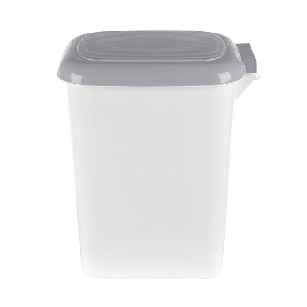 ถังขยะเหยียบเหลี่ยมรี JCJ 2145 ขนาด 15L สีขาว/เทา