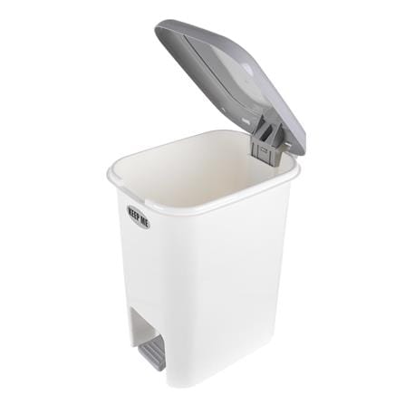 ถังขยะเหยียบเหลี่ยมรี JCJ 2145 ขนาด 15L สีขาว/เทา_2