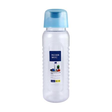 ขวดน้ำทรงกลมฝาดึง MICRONWARE 1.2 ลิตร สีฟ้า_0