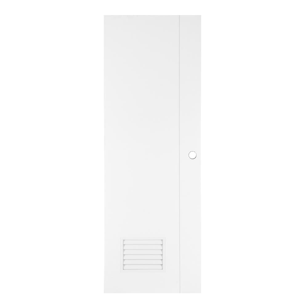 PVC BATHROOM DOOR AZLE GROOVE BOTTOM LOUVER 70X200CM WHITE