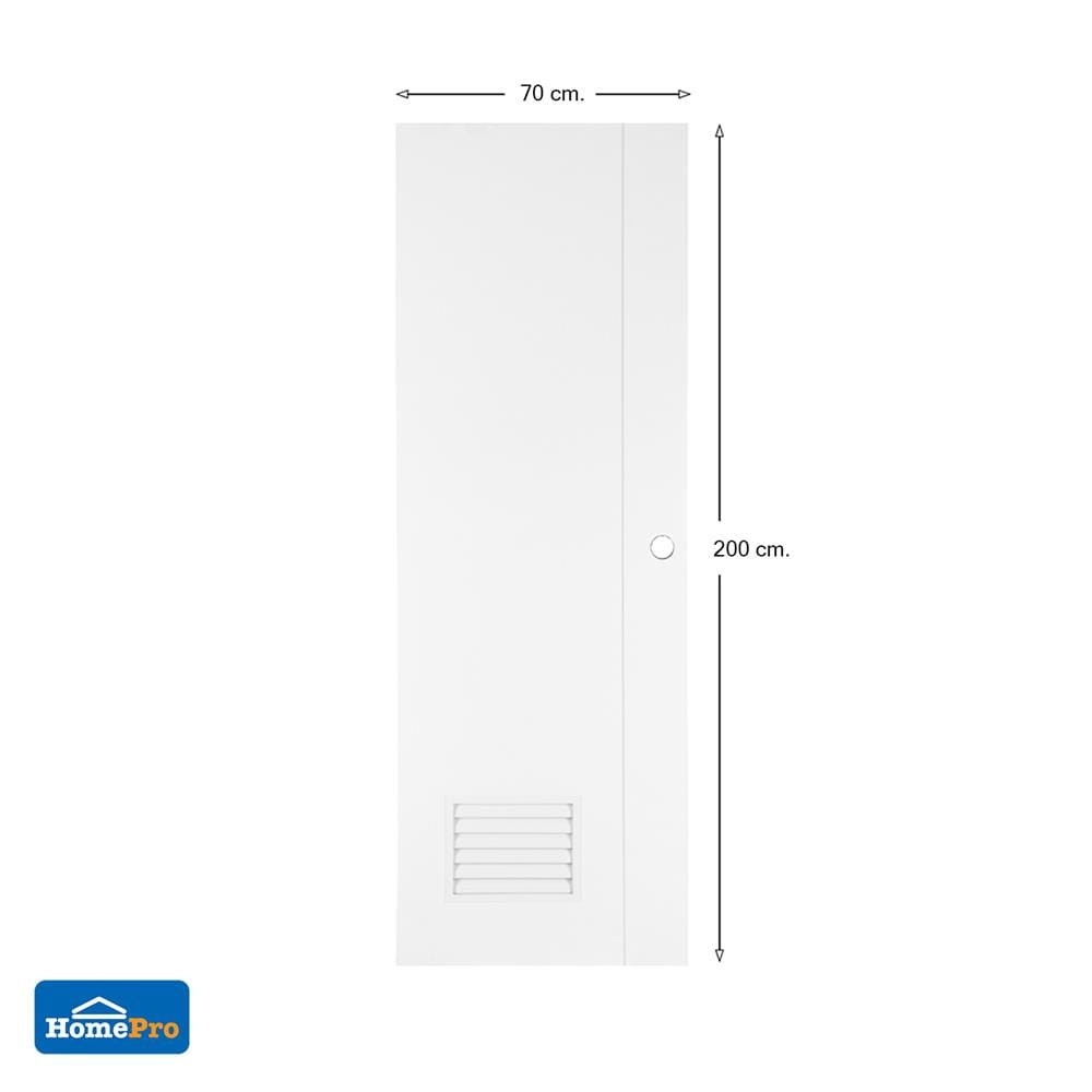 PVC BATHROOM DOOR AZLE GROOVE BOTTOM LOUVER 70X200CM WHITE