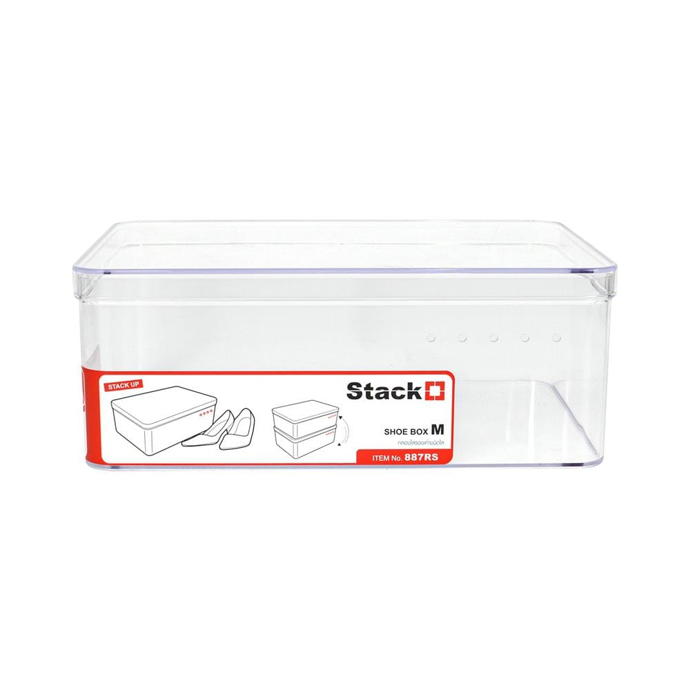 SHOE BOX STACKO 887RS 19.2X28X10.7CM CLEAR
