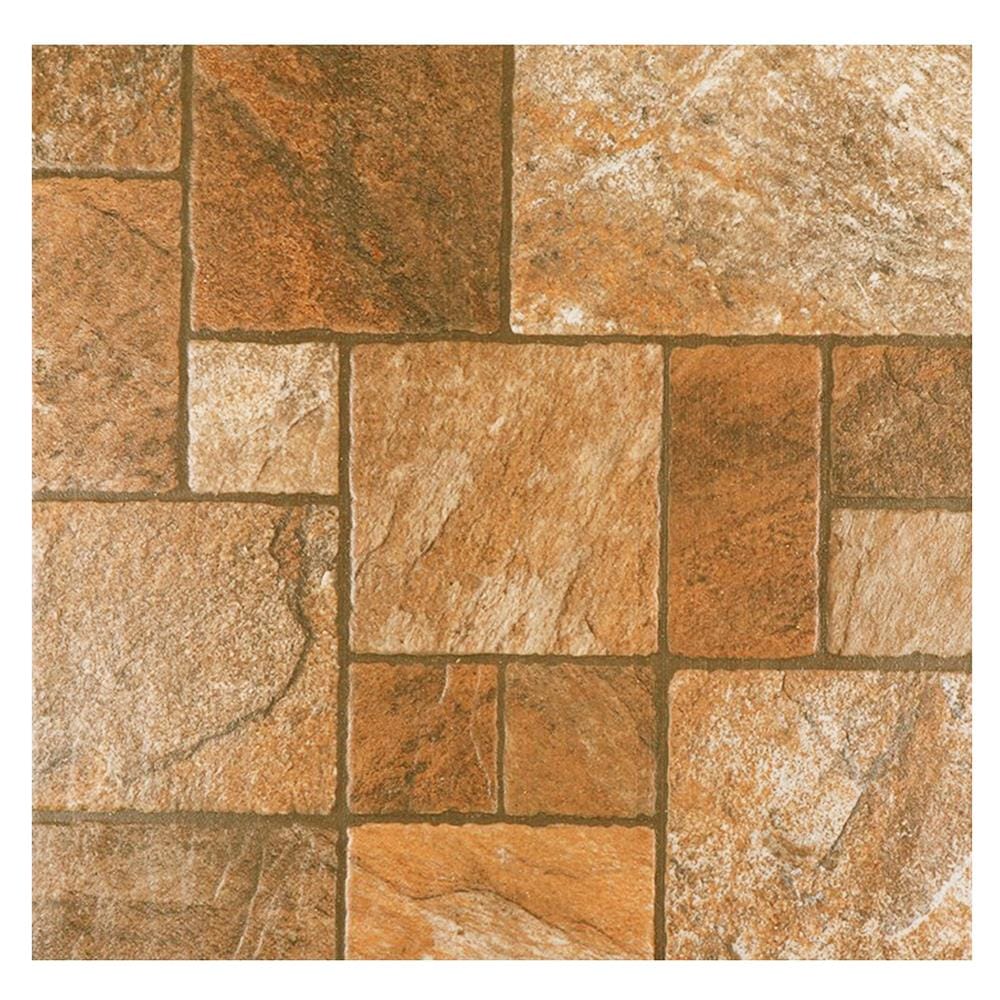 FLOOR TILE COTTO FUSION STONE 18x18IN BROWN PM