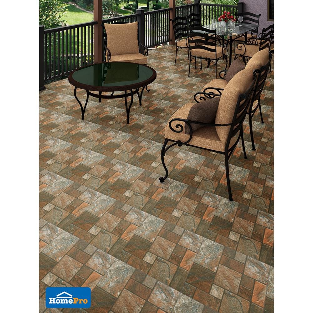 FLOOR TILE COTTO FUSION STONE 18x18IN BROWN PM
