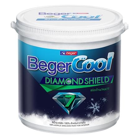 สีน้ำทาภายใน ชนิดด้าน BEGER COOL DIAMOND SHIELD 7 BASE B 3.5 ลิตร_0