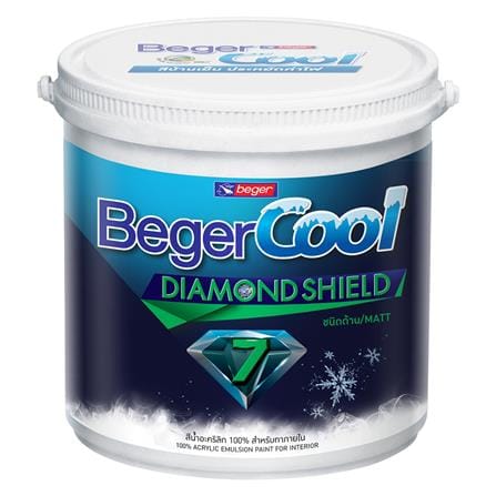 สีน้ำทาภายใน ชนิดด้าน BEGER COOL DIAMOND SHIELD 7 BASE D 3.5 ลิตร