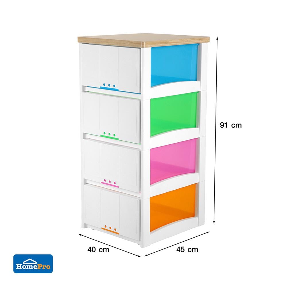 4-TIER DRAWER UNIT STACKO 1300MCTW 40X45X91CM