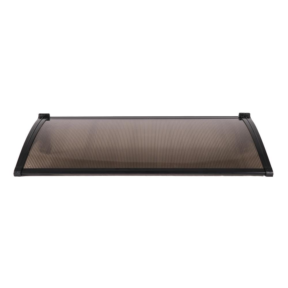 FIXED POLYCARBONATE AWNING (CLEAR) SUNSHIELD 60x100CM LIGHT BROWN