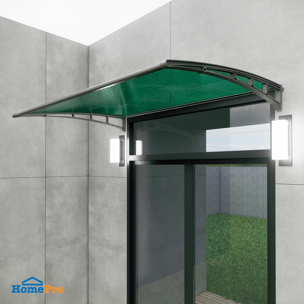 FIXED POLYCARBONATE AWNING (CLEAR) SUNSHIELD 100x150CM GREEN