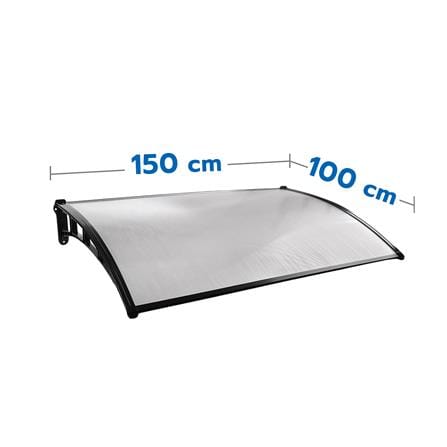 FIXED POLYCARBONATE AWNING (CLEAR) SUNSHIELD 100x150CM CLEAR