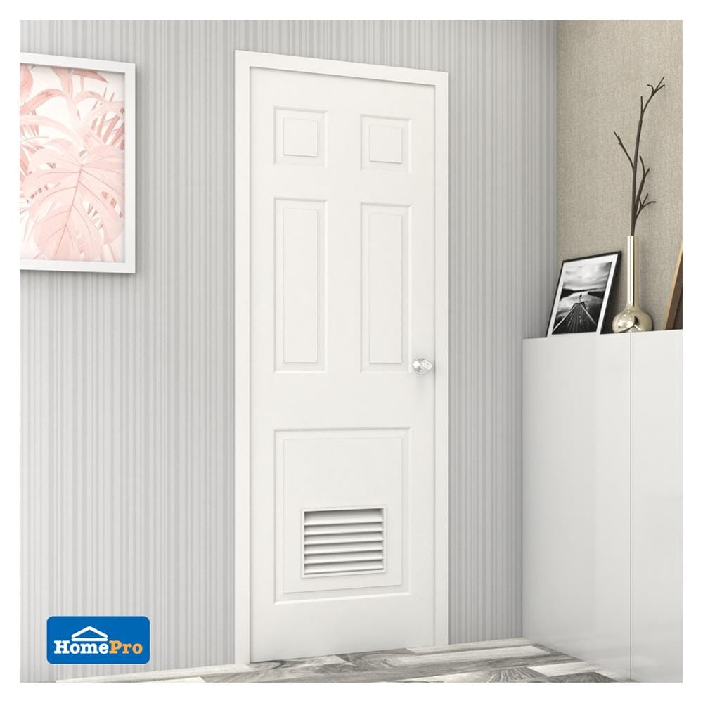 ประตูห้องน้ำ UPVC AZLE PZ6 70X200 ซม. สีขาว เจาะลูกบิด