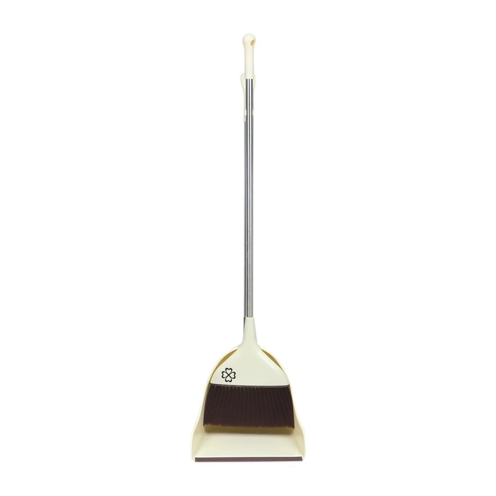 ชุดไม้กวาดพร้อมที่โกยผง ด้ามสเตนเลส ACCO XG-2066 12 นิ้ว สีครีม