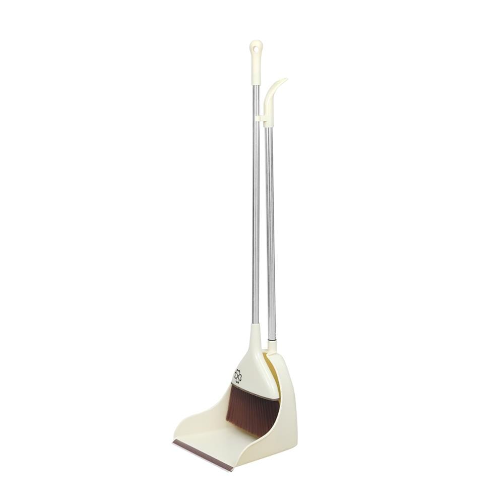 ชุดไม้กวาดพร้อมที่โกยผง ด้ามสเตนเลส ACCO XG-2066 12 นิ้ว สีครีม