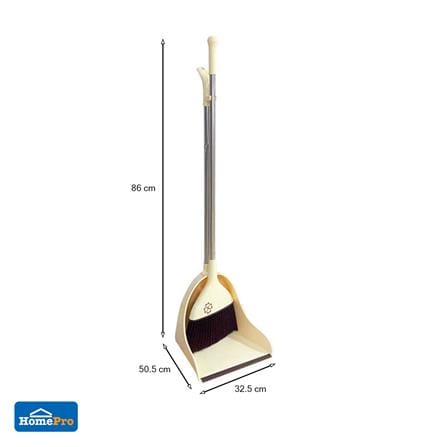 ชุดไม้กวาดพร้อมที่โกยผง ด้ามสเตนเลส ACCO XG-2066 12 นิ้ว สีครีม_5