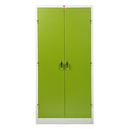 ตู้เหล็กสูงบานเปิดทึบ LUCKY WORLD KWS-183-GG สีเขียว