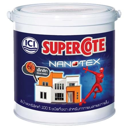 สีน้ำทาภายนอก DULUX SUPERCOTE NANOTEX BASE D กึ่งเงา 3 ลิตร_0