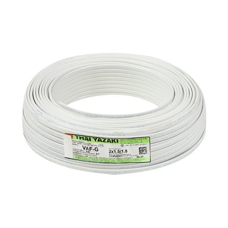 สายไฟ VAF-G YAZAKI 2x1.5/1.5 ตร.มม. 100 ม.สีขาว