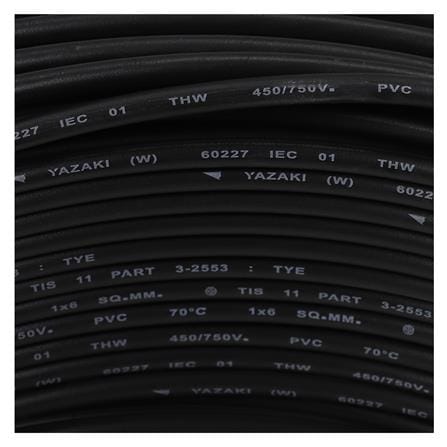 สายไฟ THW IEC01 YAZAKI 1x6ตร.มม. 100 ม. สีดำ_2