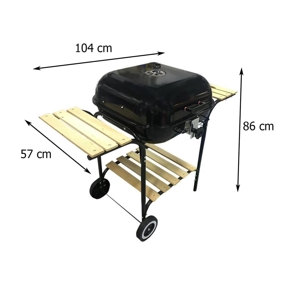 เตา BBQ ถ่าน SPRING 22T ฝาอบ สีดำ