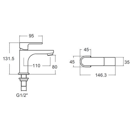 ก๊อกอ่างล้างหน้าเดี่ยว AMERICAN STANDARD A-J57-10_1