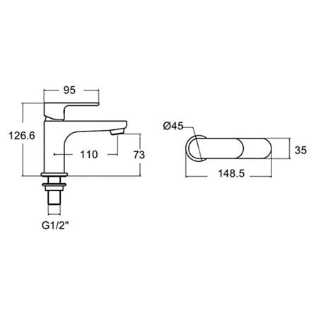 ก๊อกอ่างล้างหน้าเดี่ยว AMERICAN STANDARD A-J55-10_1