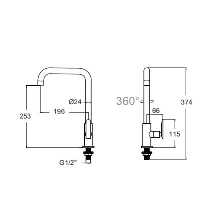ก๊อกซิงค์เดี่ยว เคาน์เตอร์ AMERICAN STANDARD A-K5601_1