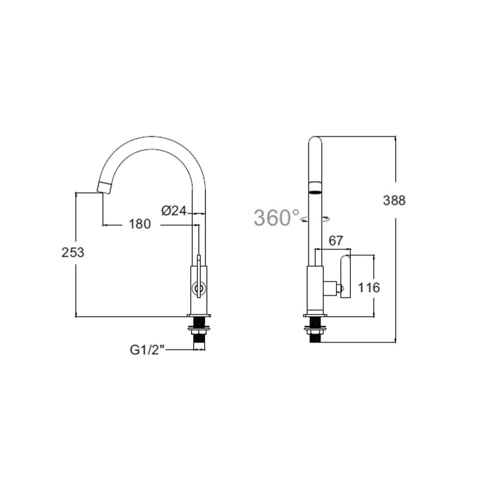 ก๊อกซิงค์เดี่ยวเคาน์เตอร์ AMERICAN STANDARD A-K5602