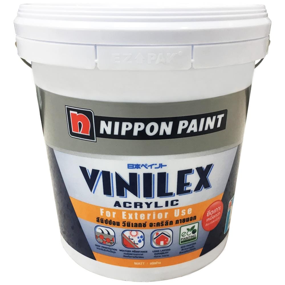 WATER-BASED EXTERIOR PAINT MATT NIPPON PAINT VINILEX ACRYLIC BASE B WHITE 2.5GAL