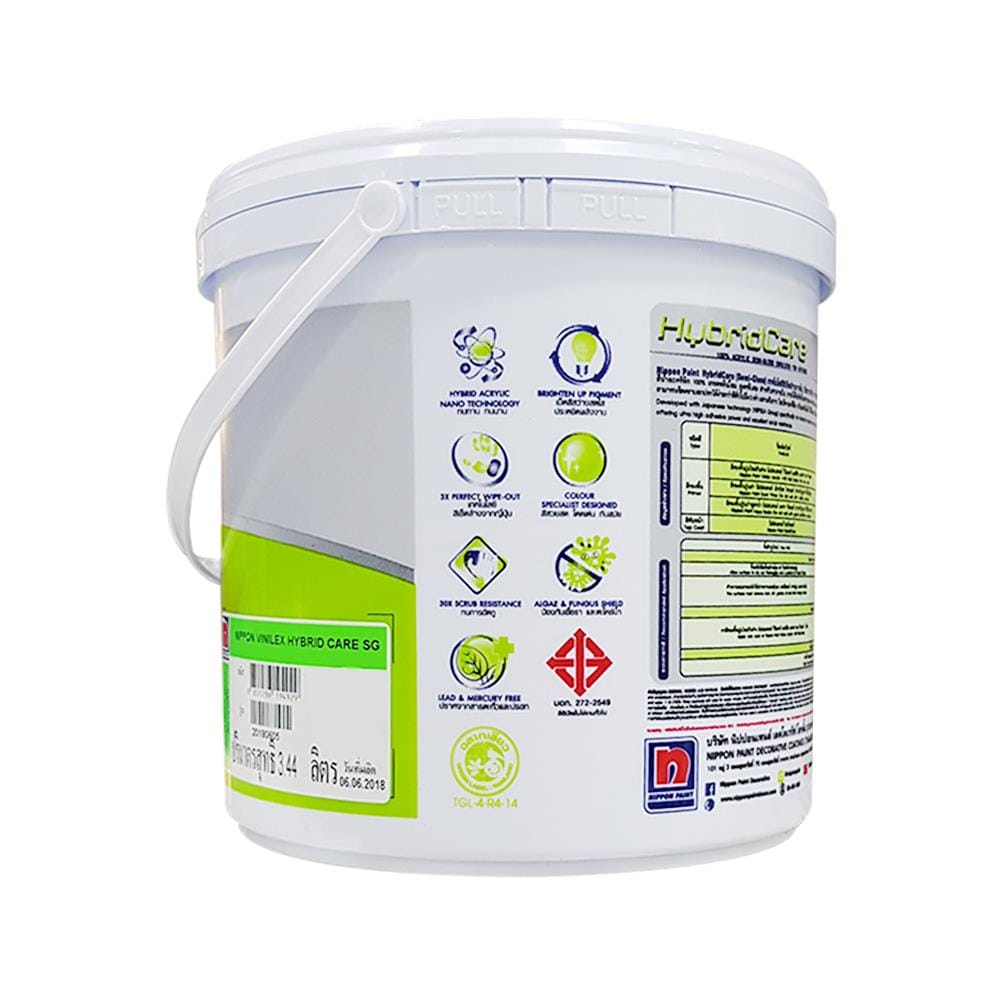 สีน้ำทาภายใน ชนิดกึ่งเงา NIPPON PAINT HYBRIDCARE BASE C 1 แกลลอน
