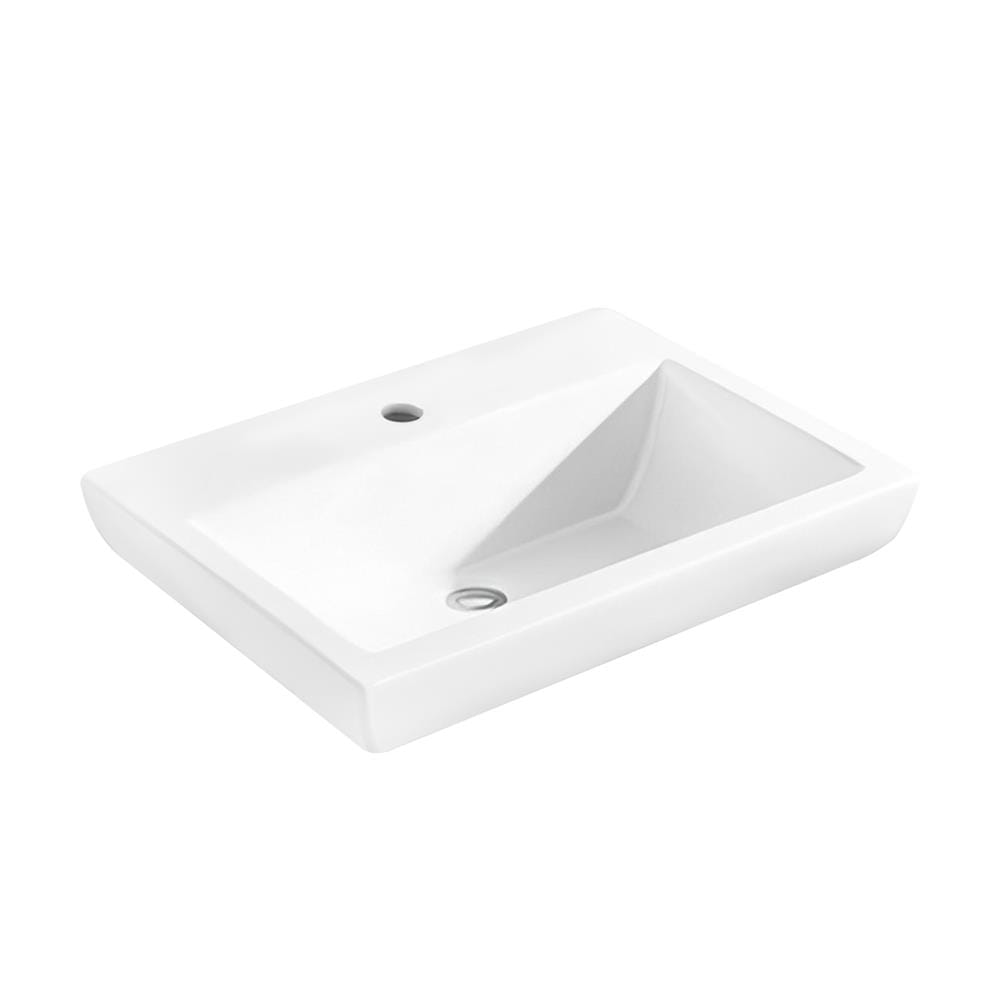 อ่างล้างหน้าฝังครึ่งเคาน์เตอร์ KOHLER K-14715X-1G สีขาว