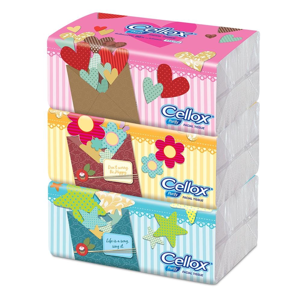 กระดาษเช็ดหน้า CELLOX SOFT PACK 155 แผ่น แพ็ก 3 ชิ้น