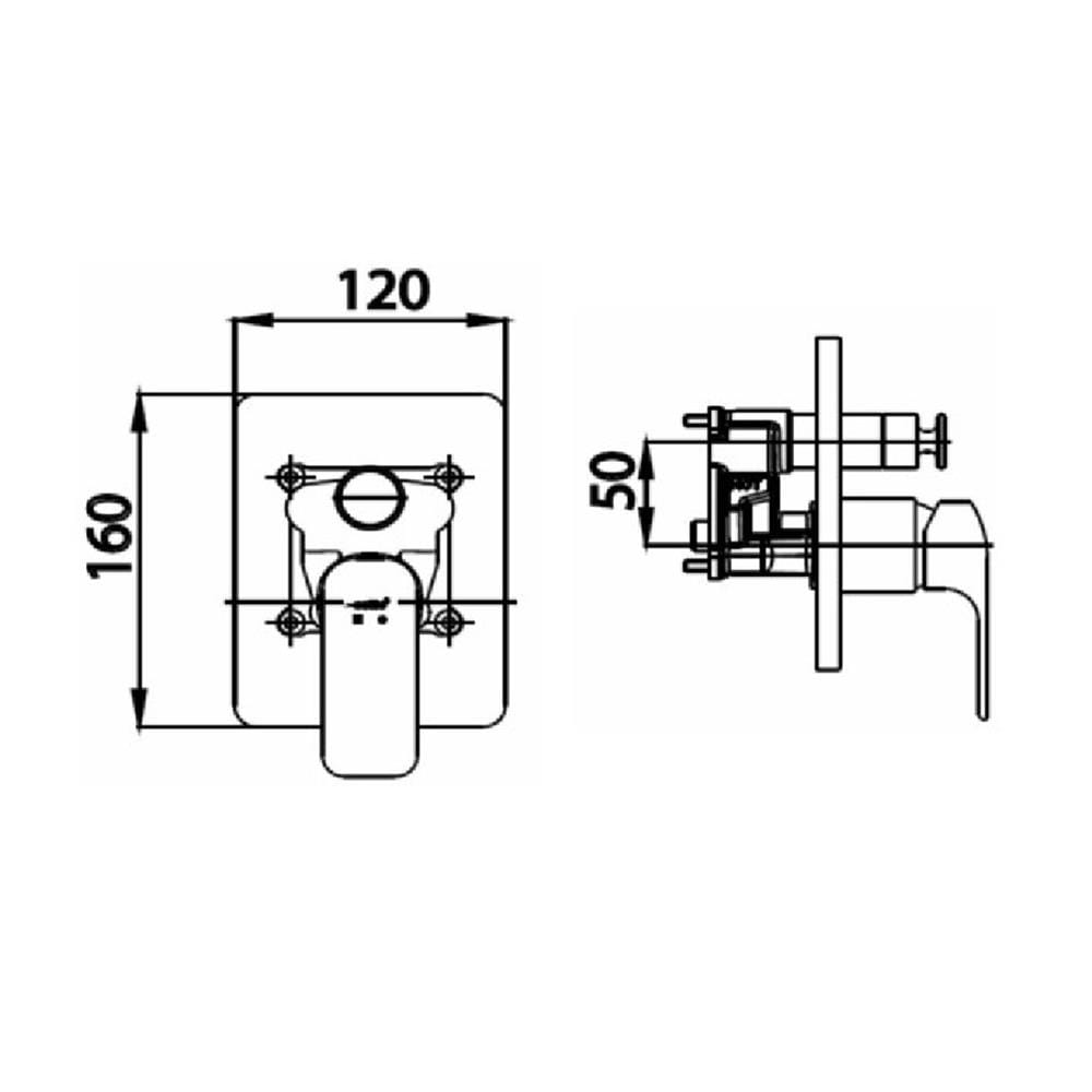 วาล์วฝังกำแพงผสม COTTO CT2145A