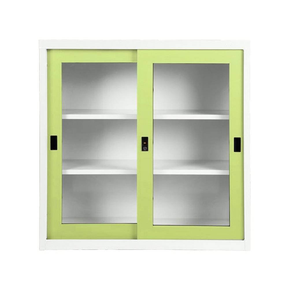 ตู้เหล็กบานเลื่อนกระจก KIOSK SGD-3 DG/GR สีเขียว