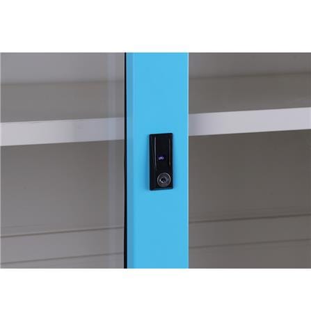 ตู้เหล็กสูงบานเลื่อนกระจก KIOSK SGD-18 สีฟ้า_3