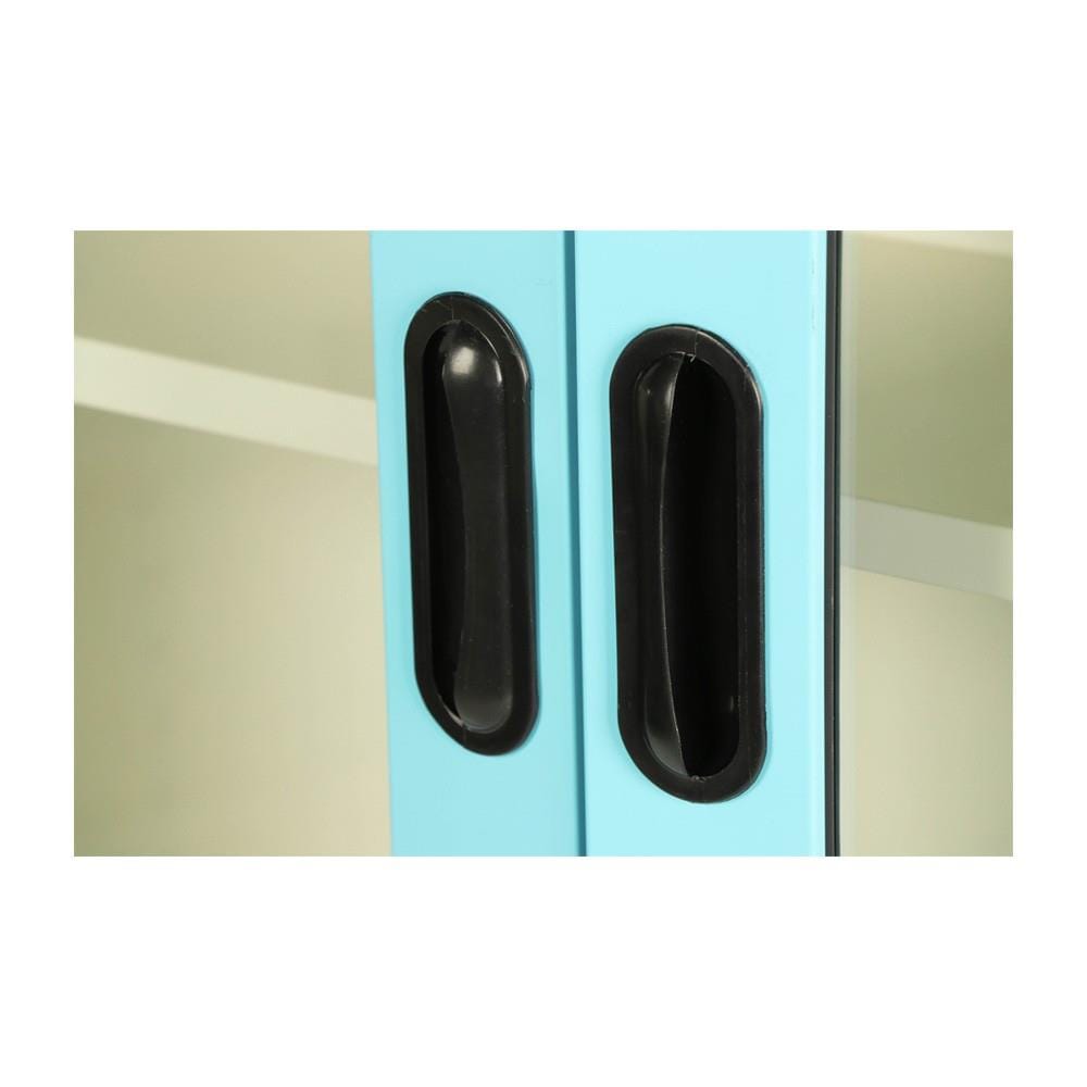 ตู้เหล็กสูงบานเปิดกระจก KIOSK MAX-052 DG/BO สีฟ้า
