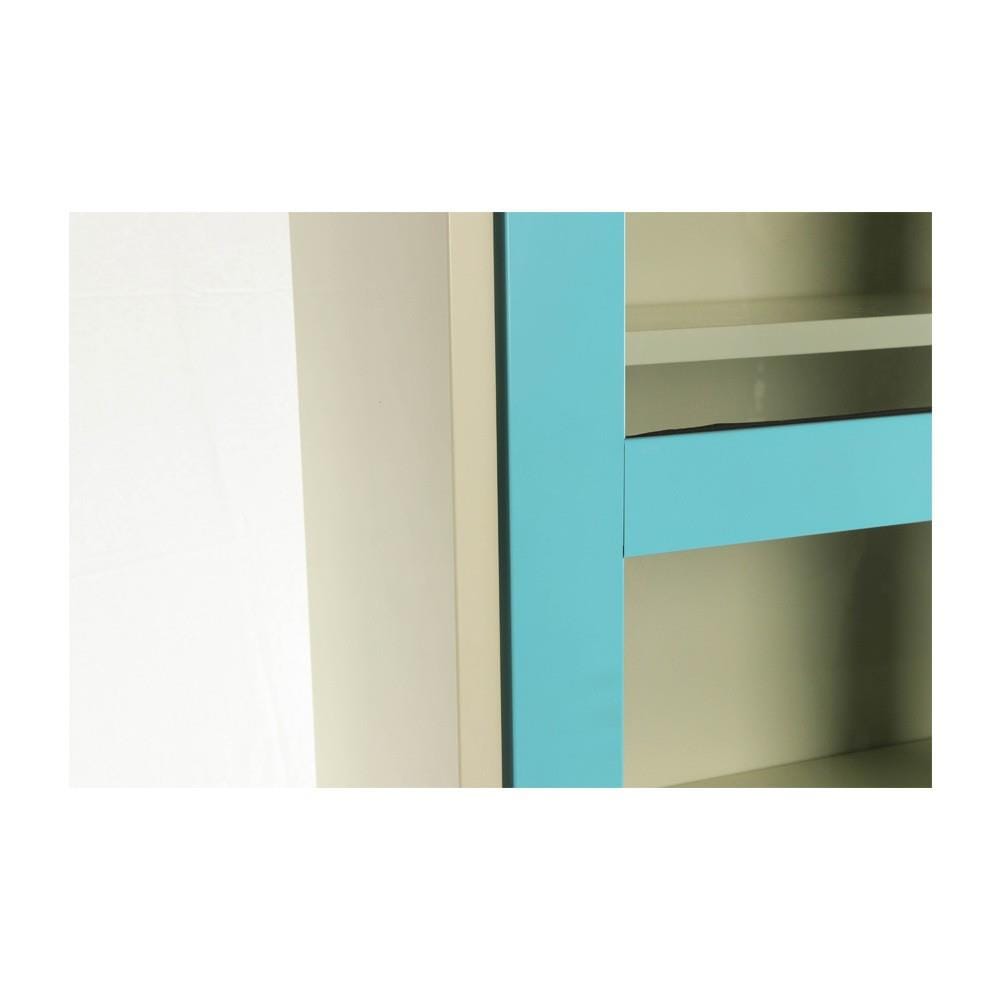 ตู้เหล็กสูงบานเปิดกระจก KIOSK MAX-052 DG/BO สีฟ้า