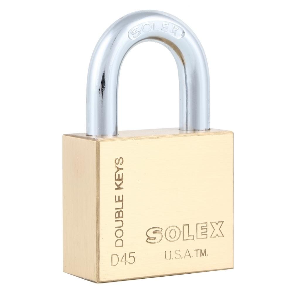 กุญแจลูกปืน SOLEX D45 45 มม. สีทองเหลืองขัดเงา