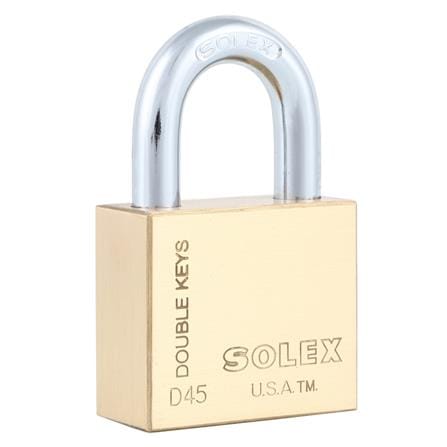 กุญแจลูกปืน SOLEX D45 45 มม. สีทองเหลืองขัดเงา