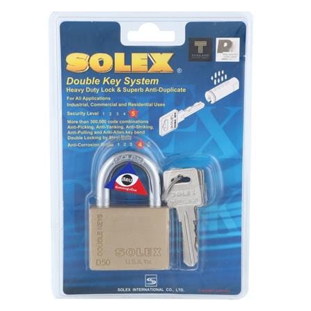 กุญแจลูกปืน SOLEX D50 50 มม. สีทองเหลืองขัดเงา_2