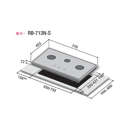 BUILT-IN GAS HOB RINNAI RB-713N-S 78CM_5