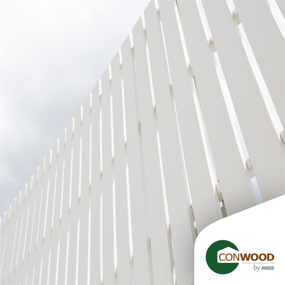 ไม้รั้ว หัวตัด CONWOOD ชัยพฤกษ์ หน้า 4 นิ้ว 10X100X1.6 ซม. สีขาวงาช้าง