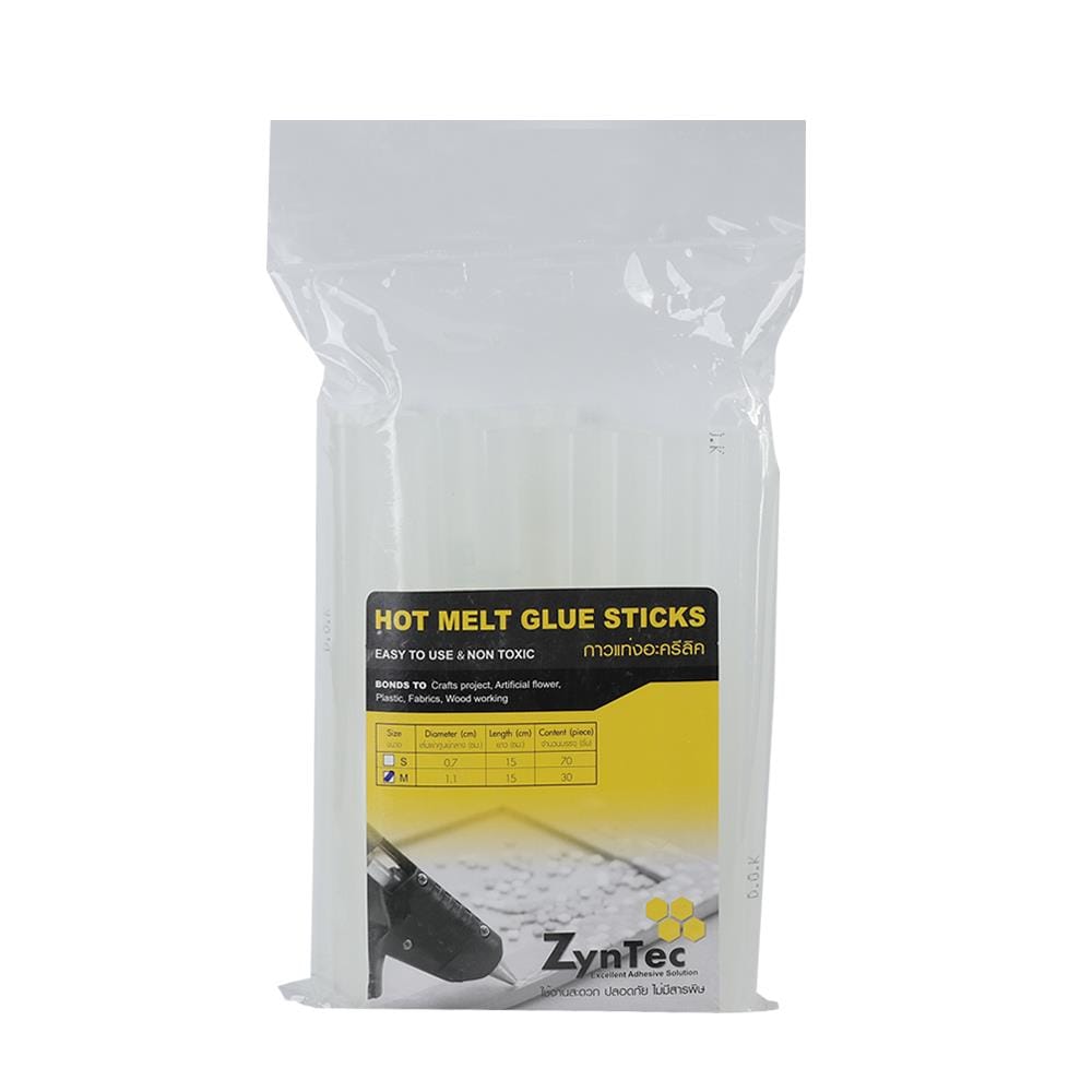 กาวแท่ง ZYNTEC 1/2 นิ้วx15 ซม. 30 ชิ้น/ชุด