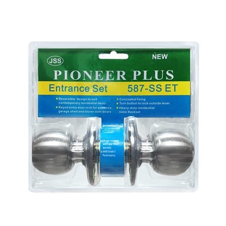 ลูกบิดประตู หัวกลม PIONEER PLUS 587SS สีสเตนเลส_0