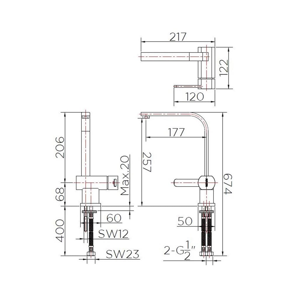 ก๊อกซิงค์ผสมเคาน์เตอร์ KARAT FAUCET KF-20-927-50