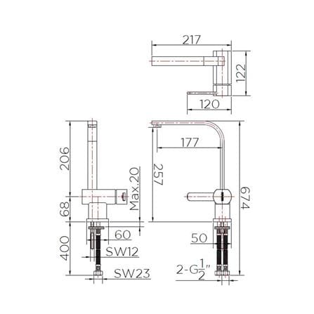 ก๊อกซิงค์ผสมเคาน์เตอร์ KARAT FAUCET KF-20-927-50_1