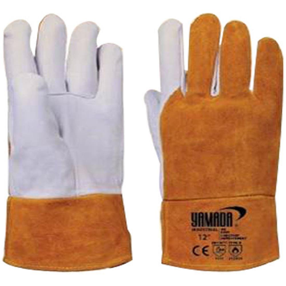 ถุงมือหนังเชื่อมอาร์กอน YAMADA 12 นิ้ว สีส้ม