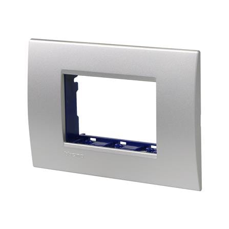 หน้ากาก 3 ช่อง BTICINO SLNA4803TEF สีเงิน_1