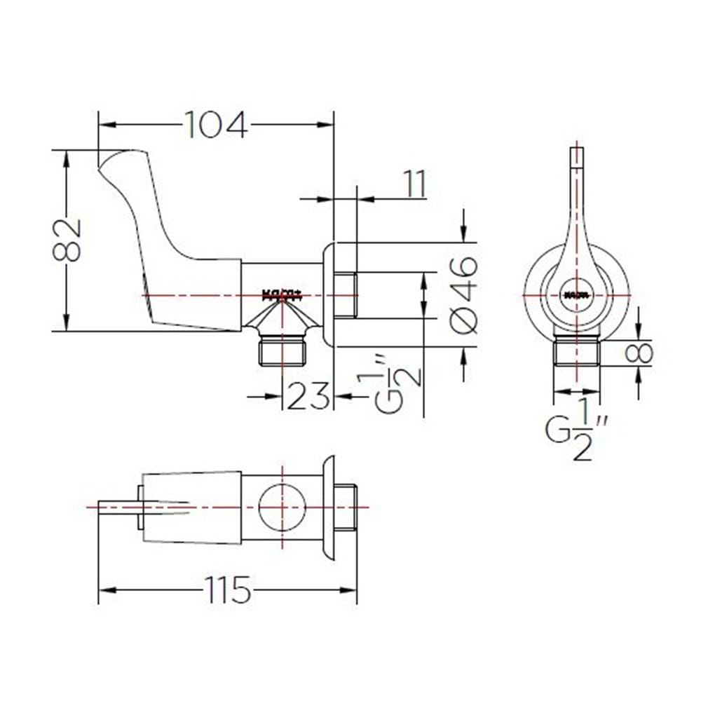 วาล์วฝักบัว 1 ทาง KARAT FAUCET EC-03-470B-50