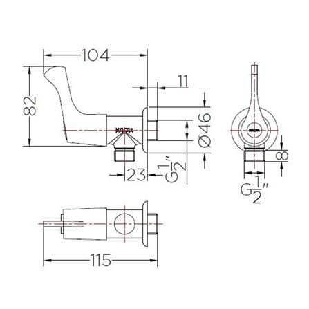 วาล์วฝักบัว 1 ทาง KARAT FAUCET EC-03-470B-50_1