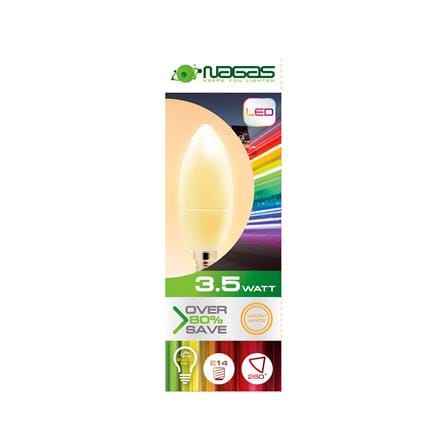 หลอดไฟ LED NAGAS CANDLE FLAME 3.5 วัตต์ WARMWHITE E14_1